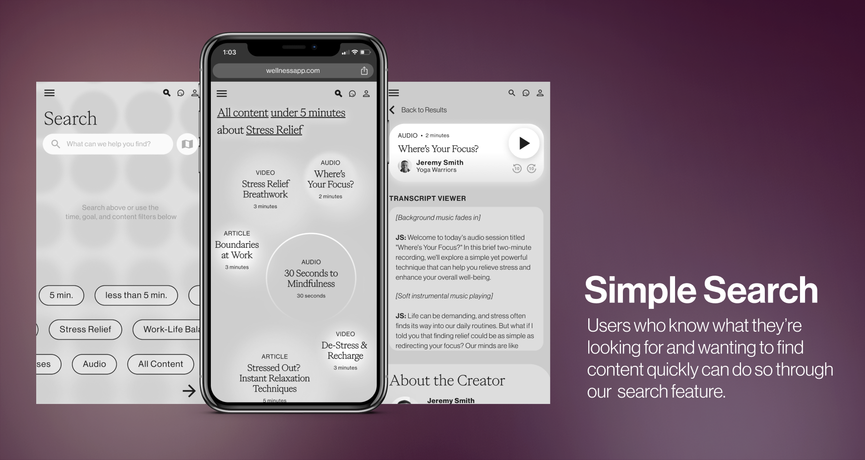 Further selected screens shown in greyscale