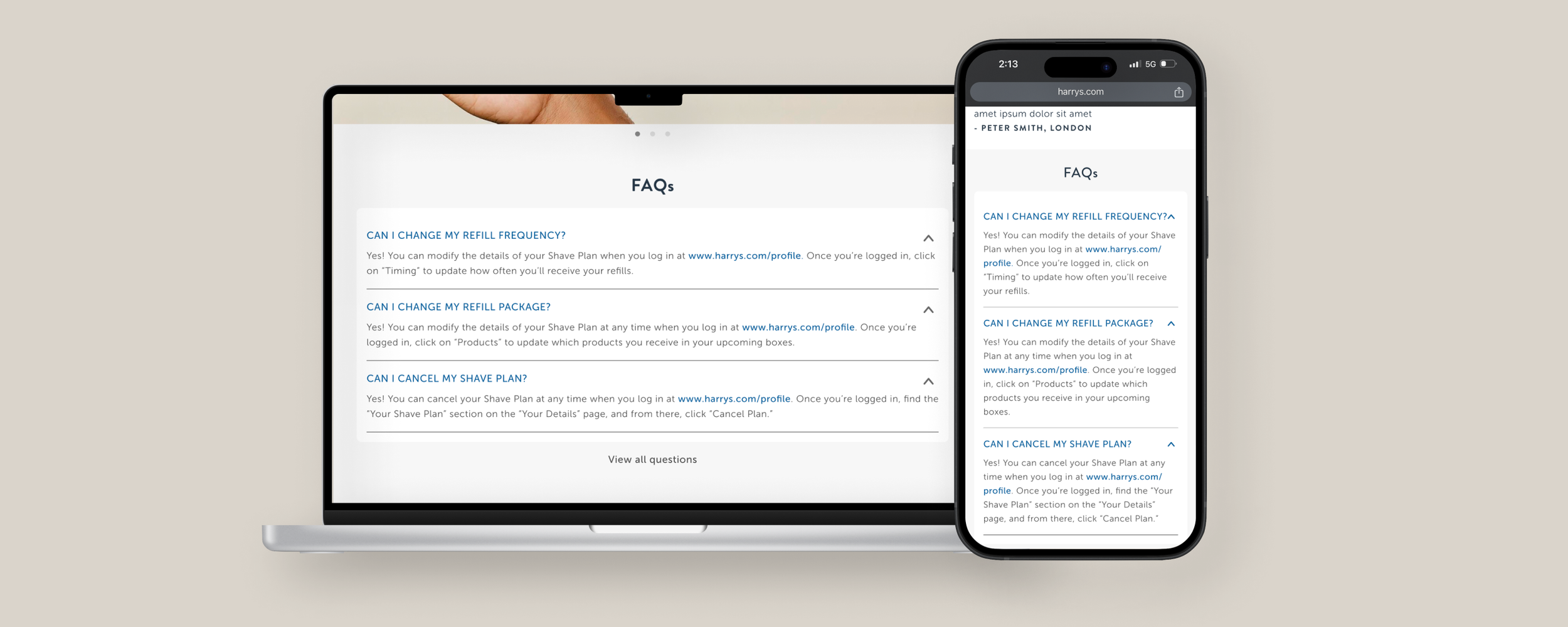 FAQ section explorations