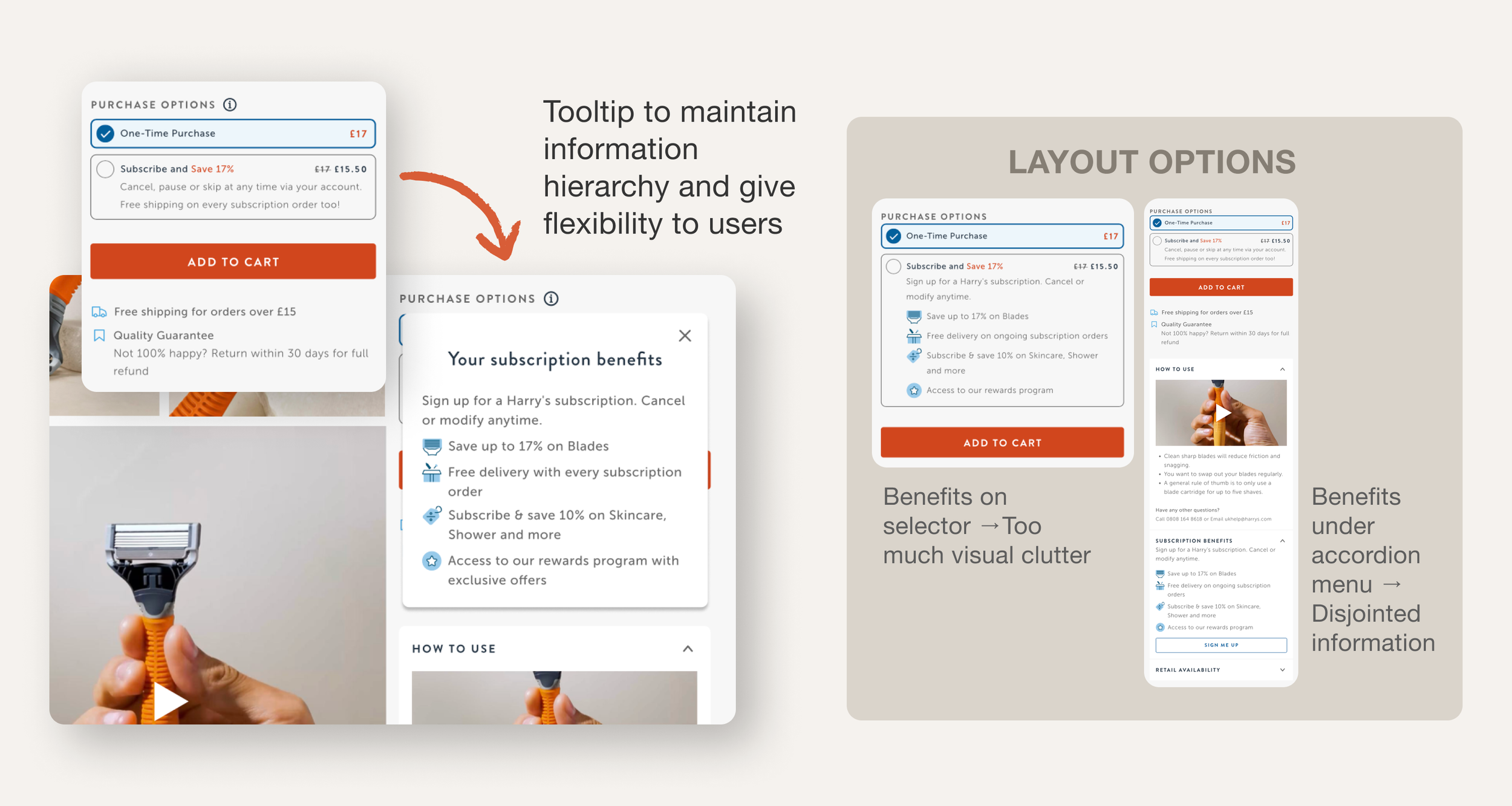 Subscription tooltip design