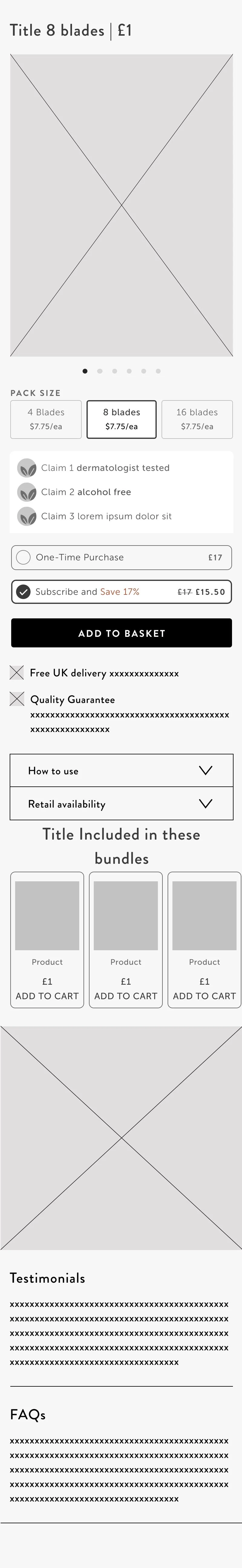 Mobile wireframes