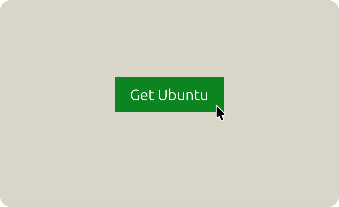 A cursor clicking the green Get Ubuntu button